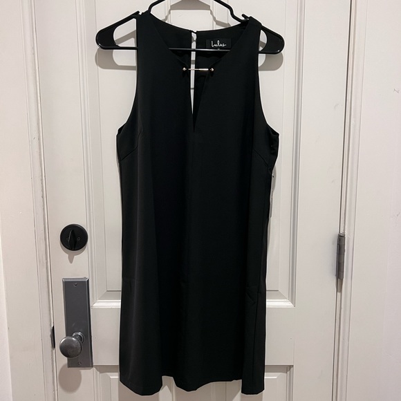 NWT Lulus Near or Bar Black Shift Dress Size Medium - Picture 6 of 9